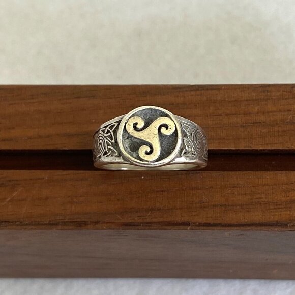 Sterling Silver 925 Signed PSCL Peter Stone Celtic Spiral Knot Band Ring Sz 7 - Picture 5 of 16